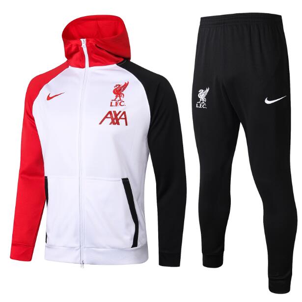 Liverpool White Red Hoodie Jacket Kits with Pants 2020/21